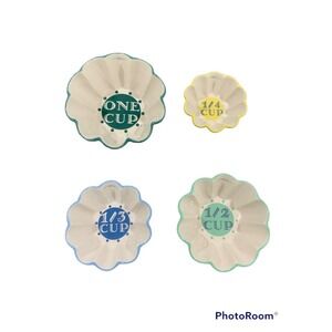 Streamline Ceramic Ruffled Nesting Measuring Cups Set of 4 Multicolor AC R060